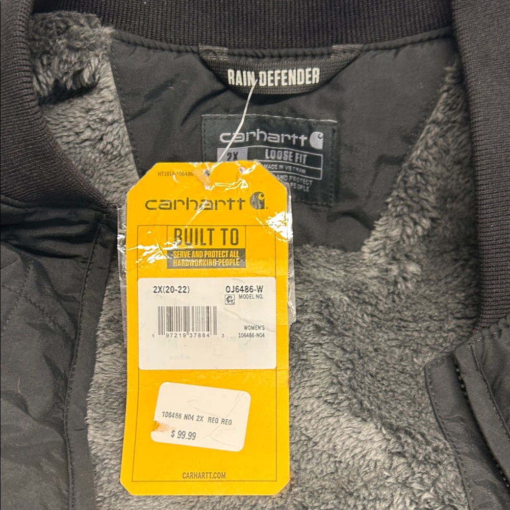 Carhartt Women's Black Bomber Jacket with Fleece Lining - Picture 4 of 7